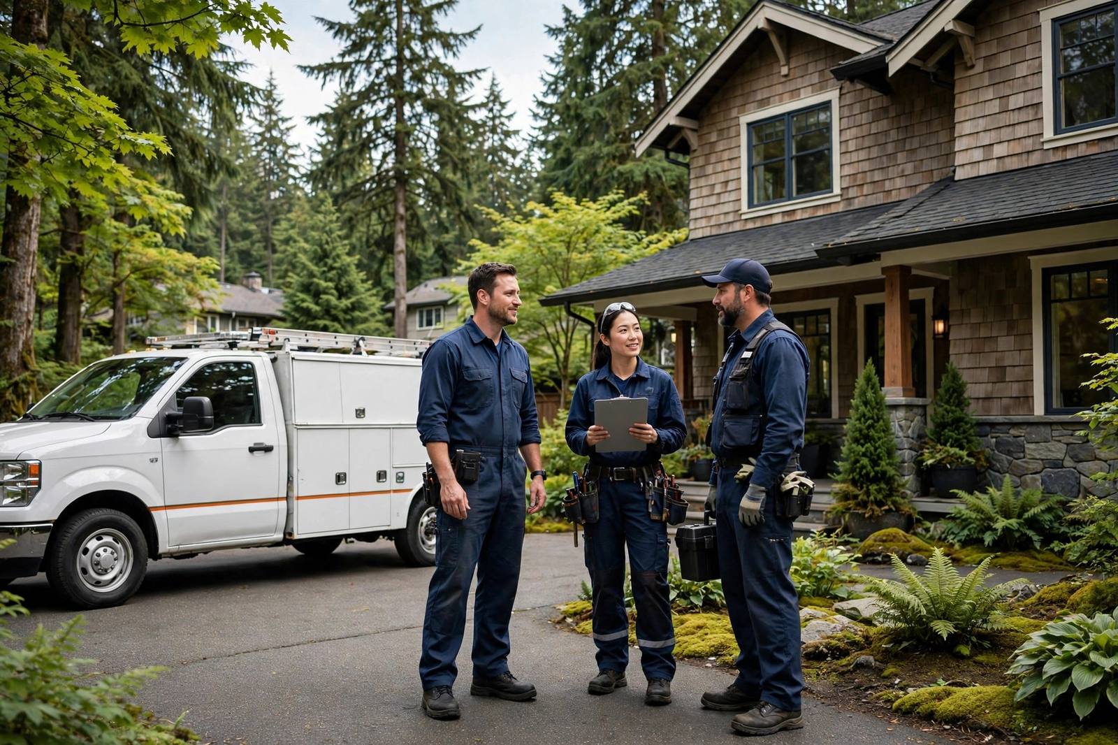 Lynnwood Water Damage crew arriving for crawl space water removal